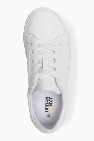White Clean Lace Up Shoes (Older Boys)